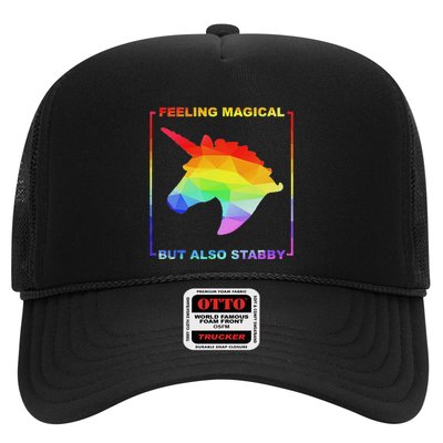 Feeling Magical But Also Stabby Funny Unicorn Trucker Hat