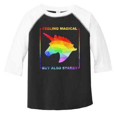 Feeling Magical But Also Stabby Funny Unicorn Toddler Fine Jersey T-Shirt