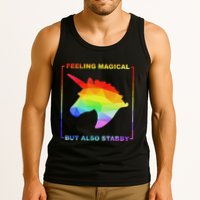 Feeling Magical But Also Stabby Funny Unicorn Tank Top