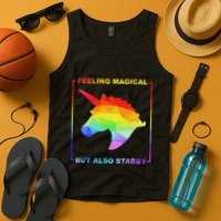 Feeling Magical But Also Stabby Funny Unicorn Tank Top