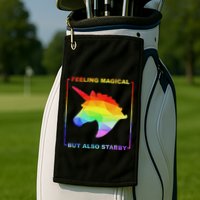 Feeling Magical But Also Stabby Funny Unicorn Golf Towel