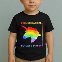 Feeling Magical But Also Stabby Funny Unicorn Toddler T-Shirt