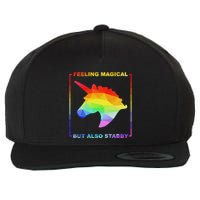 Feeling Magical But Also Stabby Funny Unicorn Wool Snapback Cap