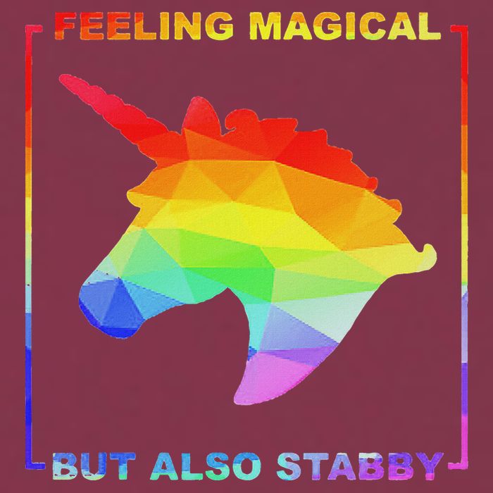 Feeling Magical But Also Stabby Funny Unicorn 16oz Travel Tumbler