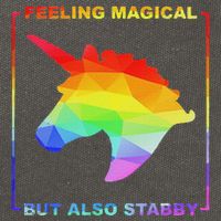 Feeling Magical But Also Stabby Funny Unicorn Cotton Canvas Backpack
