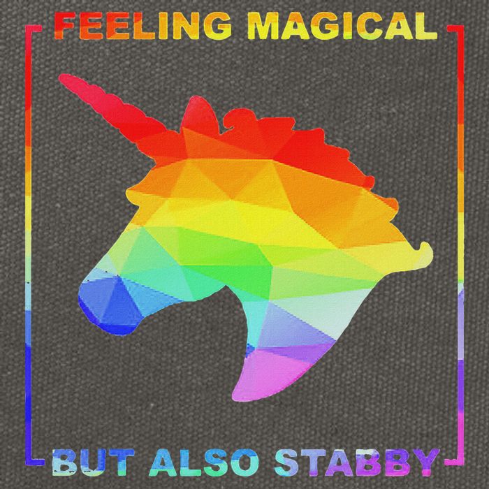 Feeling Magical But Also Stabby Funny Unicorn Cotton Canvas Backpack