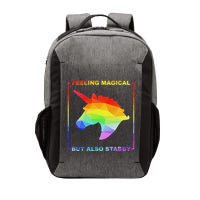 Feeling Magical But Also Stabby Funny Unicorn Vector Backpack