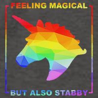 Feeling Magical But Also Stabby Funny Unicorn Vector Backpack