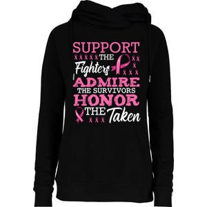 Fight Metastatic Breast Cancer Awareness Month Womens Funnel Neck Pullover Hood