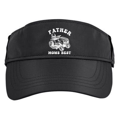 Father Mows Best Lawn Care Dad Mowing Gardener Fathers Day Adult Drive Performance Visor