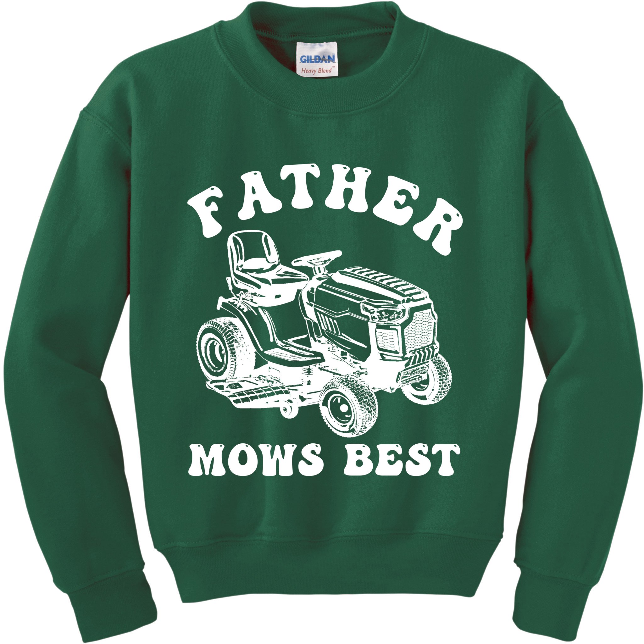 Father Mows Best Lawn Care Dad Mowing Gardener Fathers Day Kids Sweatshirt