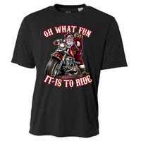 Funny Motorcycle Biker Grandpa Santa Rider Christmas Gift Cooling Performance Crew T-Shirt