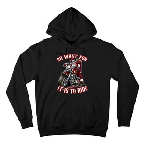 Funny Motorcycle Biker Grandpa Santa Rider Christmas Gift Hoodie