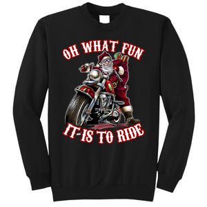 Funny Motorcycle Biker Grandpa Santa Rider Christmas Gift Sweatshirt