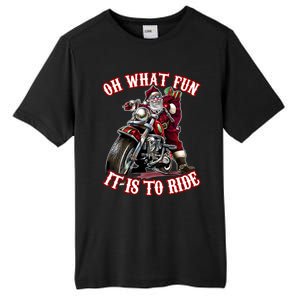 Funny Motorcycle Biker Grandpa Santa Rider Christmas Gift Tall Fusion ChromaSoft Performance T-Shirt