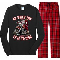 Funny Motorcycle Biker Grandpa Santa Rider Christmas Gift Long Sleeve Pajama Set