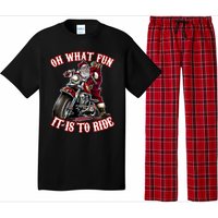 Funny Motorcycle Biker Grandpa Santa Rider Christmas Gift Pajama Set