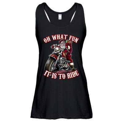 Funny Motorcycle Biker Grandpa Santa Rider Christmas Gift Ladies Essential Flowy Tank