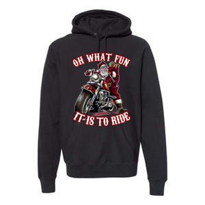 Funny Motorcycle Biker Grandpa Santa Rider Christmas Gift Premium Hoodie