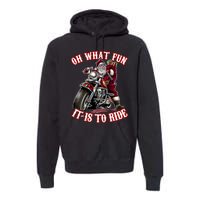 Funny Motorcycle Biker Grandpa Santa Rider Christmas Gift Premium Hoodie