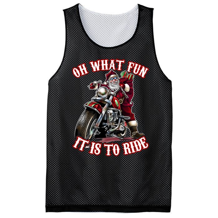 Funny Motorcycle Biker Grandpa Santa Rider Christmas Gift Mesh Reversible Basketball Jersey Tank