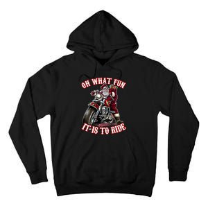 Funny Motorcycle Biker Grandpa Santa Rider Christmas Gift Tall Hoodie