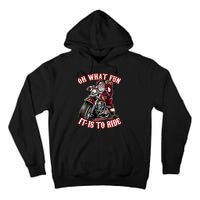 Funny Motorcycle Biker Grandpa Santa Rider Christmas Gift Tall Hoodie