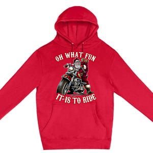 Funny Motorcycle Biker Grandpa Santa Rider Christmas Gift Premium Pullover Hoodie