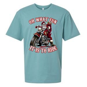 Funny Motorcycle Biker Grandpa Santa Rider Christmas Gift Sueded Cloud Jersey T-Shirt