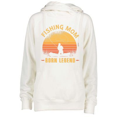 Fishing Mom Born Legend Gift Funny Wildlife Outdoor Hunting Cute Gift Womens Funnel Neck Pullover Hood