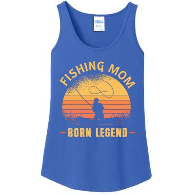 Fishing Mom Born Legend Gift Funny Wildlife Outdoor Hunting Cute Gift Ladies Essential Tank