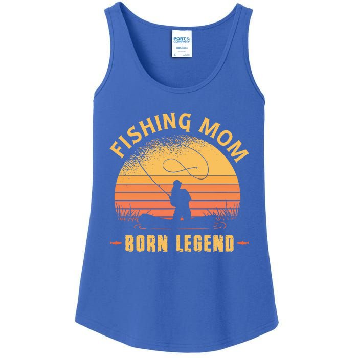 Fishing Mom Born Legend Gift Funny Wildlife Outdoor Hunting Cute Gift Ladies Essential Tank