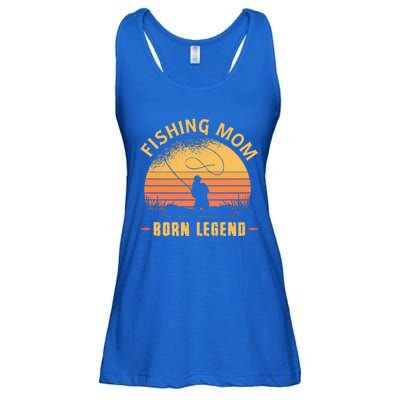 Fishing Mom Born Legend Gift Funny Wildlife Outdoor Hunting Cute Gift Ladies Essential Flowy Tank