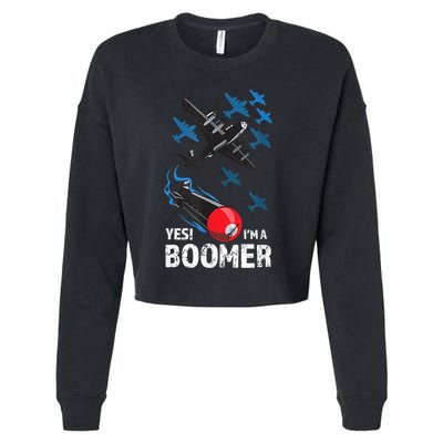 Funny Military Bomber Design For Boomers Cropped Pullover Crew