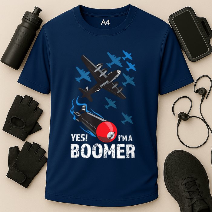 Funny Military Bomber Design For Boomers Cooling Performance Crew T-Shirt