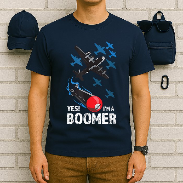 Funny Military Bomber Design For Boomers T-Shirt