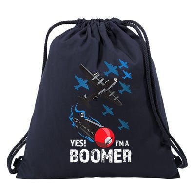 Funny Military Bomber Design For Boomers Drawstring Bag