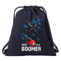 Funny Military Bomber Design For Boomers Drawstring Bag