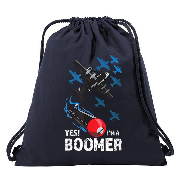 Funny Military Bomber Design For Boomers Drawstring Bag