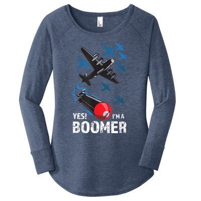 Funny Military Bomber Design For Boomers Women's Perfect Tri Tunic Long Sleeve Shirt