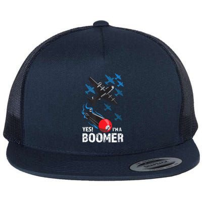 Funny Military Bomber Design For Boomers Flat Bill Trucker Hat