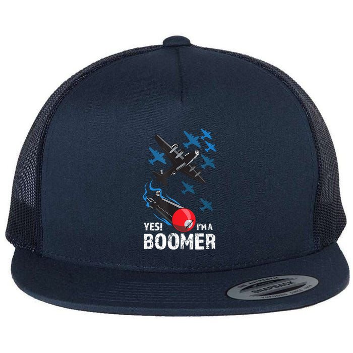 Funny Military Bomber Design For Boomers Flat Bill Trucker Hat