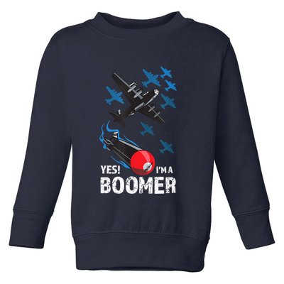 Funny Military Bomber Design For Boomers Toddler Sweatshirt