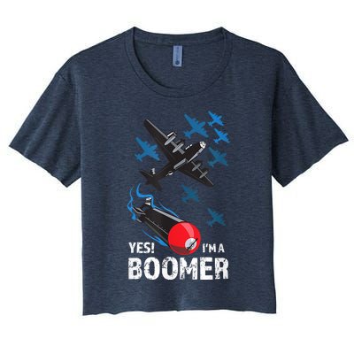 Funny Military Bomber Design For Boomers Women's Crop Top Tee