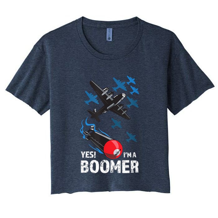 Funny Military Bomber Design For Boomers Women's Crop Top Tee