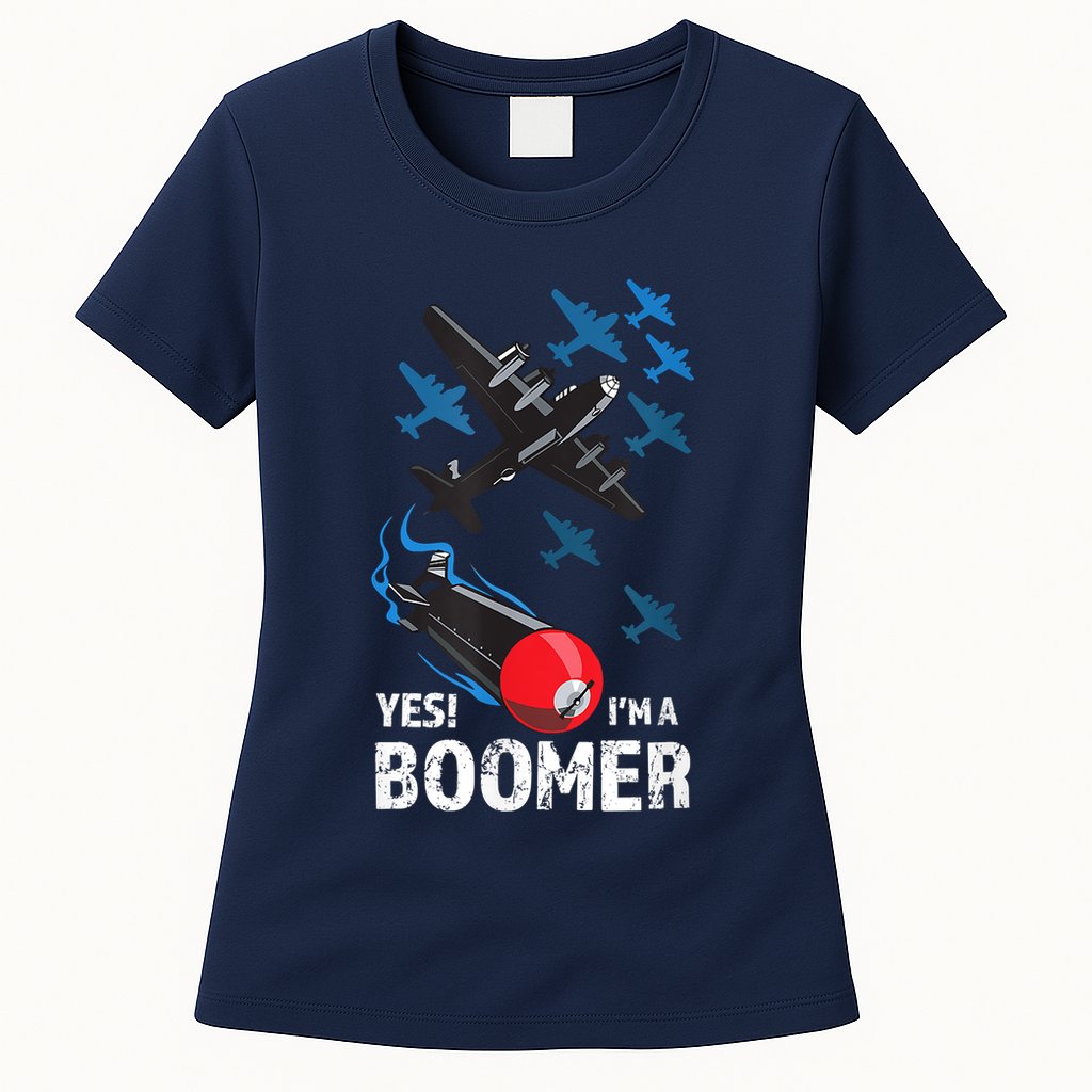 Funny Military Bomber Design For Boomers Womens T-Shirt