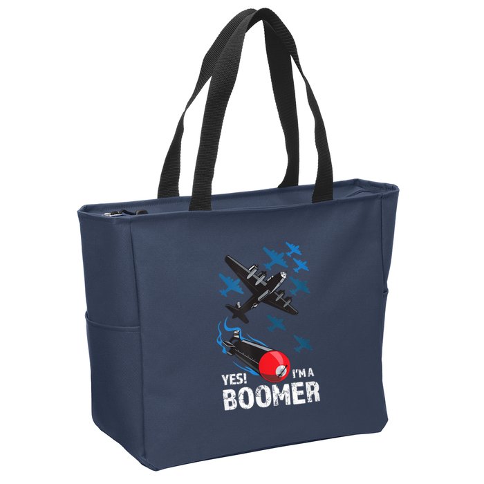 Funny Military Bomber Design For Boomers Zip Tote Bag