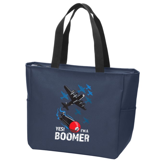 Funny Military Bomber Design For Boomers Zip Tote Bag