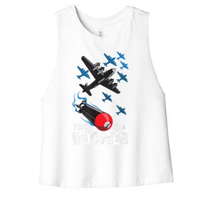 Funny Military Bomber Design For Boomers Women's Racerback Cropped Tank