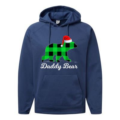 Family Matching Buffalo Plaid Daddy Bear Christmas Pajama Gift Performance Fleece Hoodie